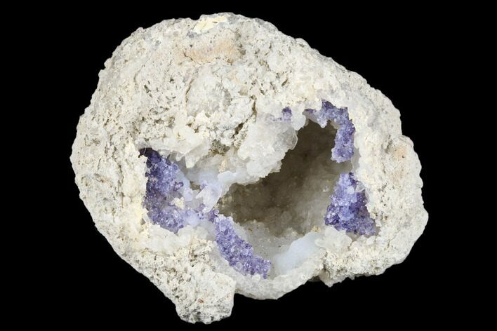 Purple Fluorite & Chalcedony Geode Section - Fluorescent! #182421